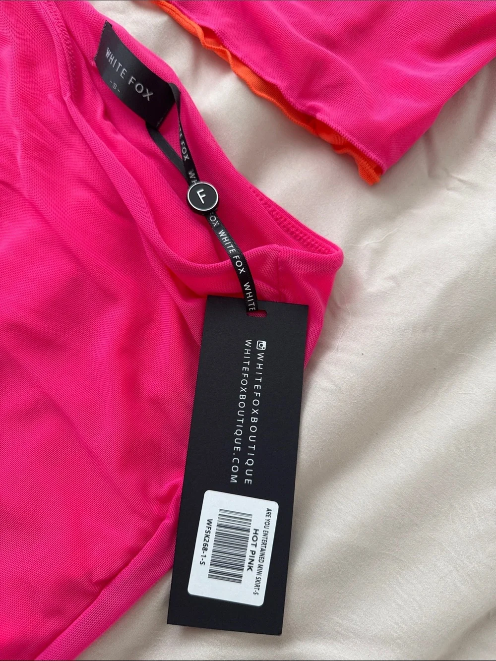 White fox Pink Mesh Mini Skirt - Hot Pink - Picture 2 of 5